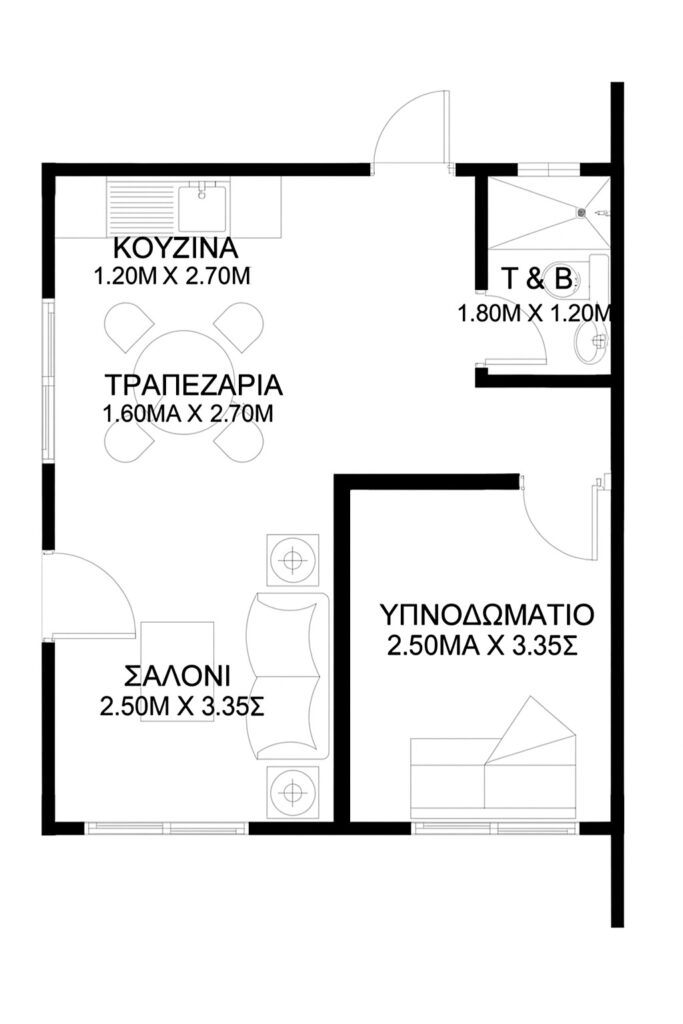 Κατοψη σπιτιου 75τμ​