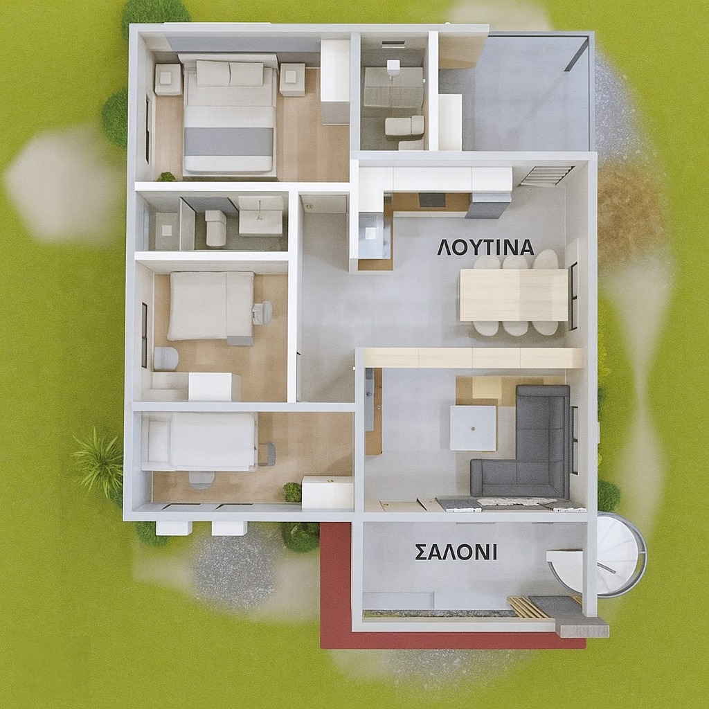 αρχιτεκτονικα σχεδια σπιτιων 80τμ