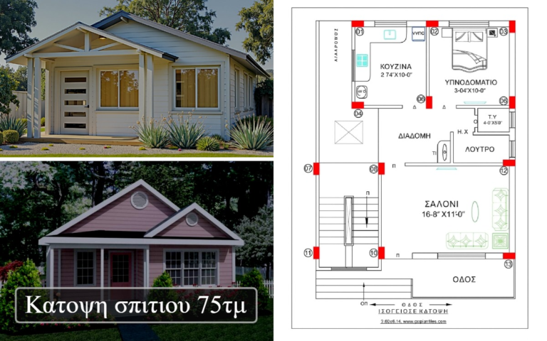 Κατοψη σπιτιου 75τμ​